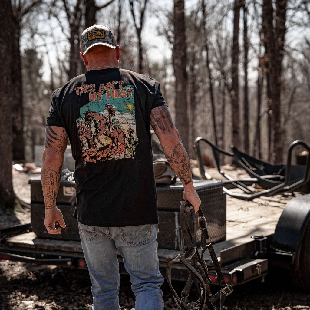 This Ain't My First Rodeo Vintaged Men's T-Shirt Hoodie, Sweatshirt | CoreVibeTees.com (Image 5)