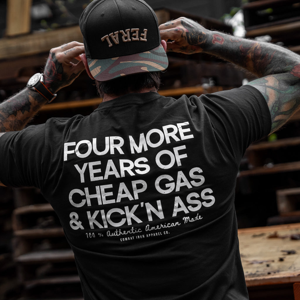 Four More Years Of Cheap Gas & Kicking Ass President Trump Men's T-Shirt Hoodie, Sweatshirt | CoreVibeTees.com (Image 4)