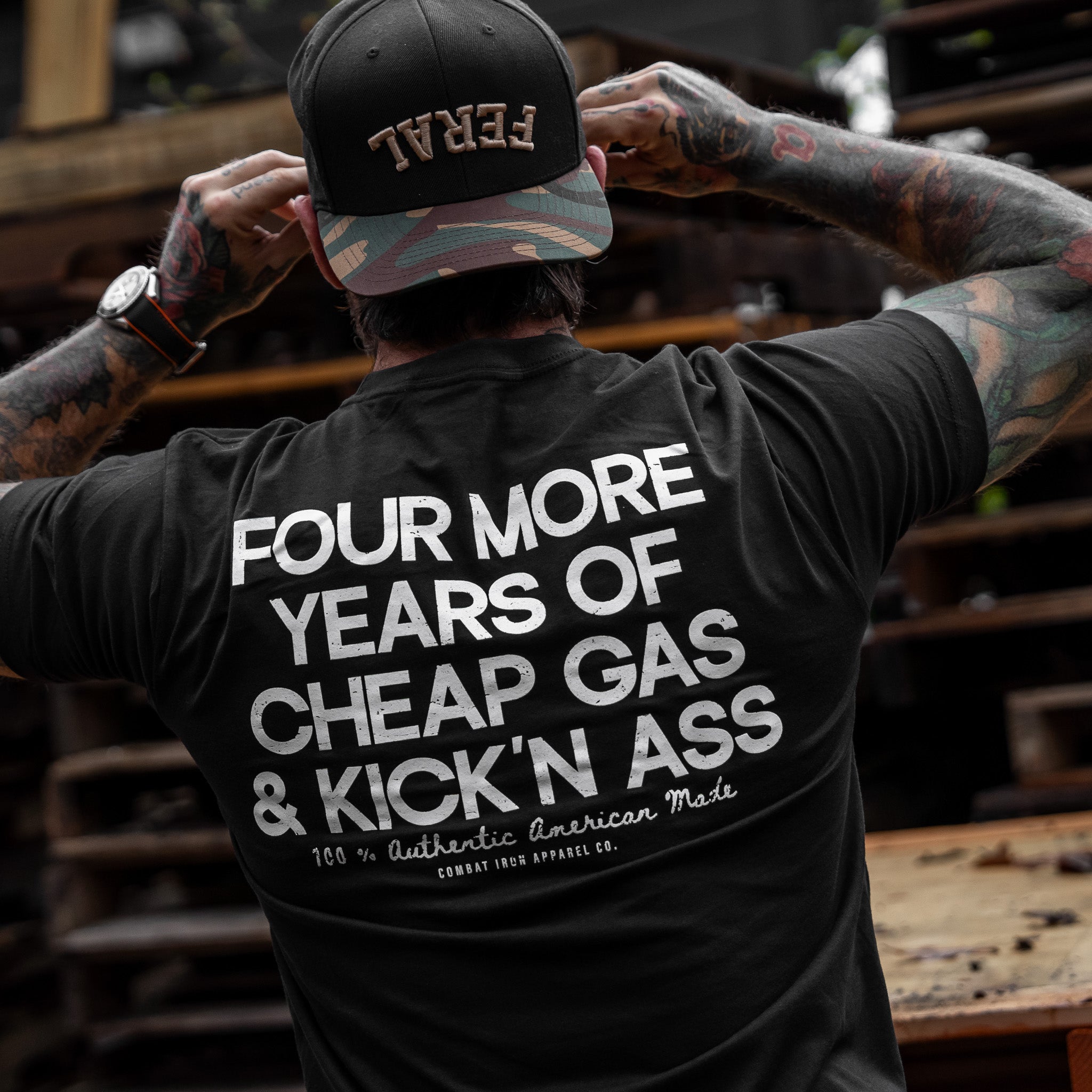 Four More Years Of Cheap Gas & Kicking Ass President Trump Men's T-Shirt Hoodie, Sweatshirt | CoreVibeTees.com (Image 4)