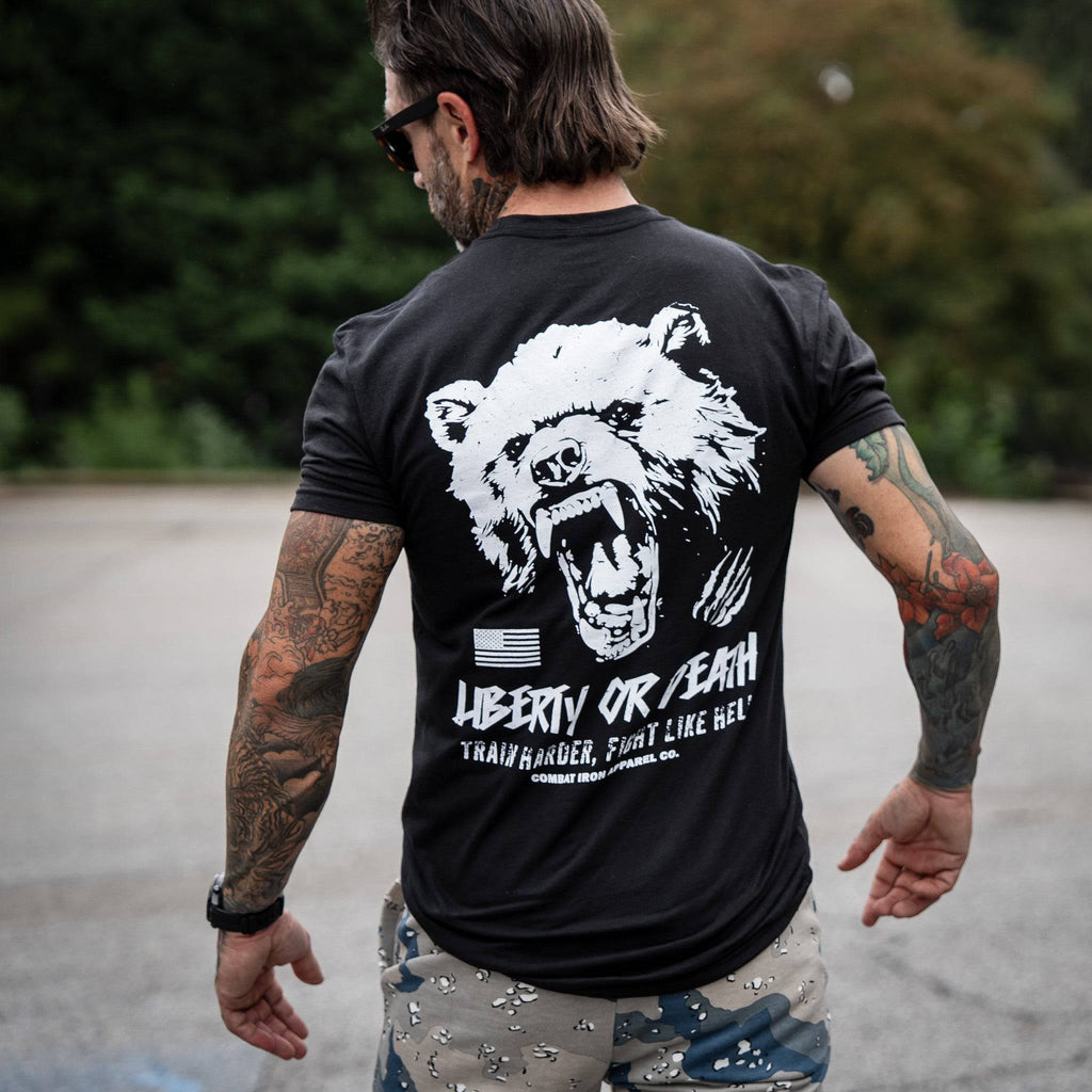 Liberty Or Death Fight Like Hell Men's T-Shirt Hoodie, Sweatshirt | CoreVibeTees.com (Image 4)