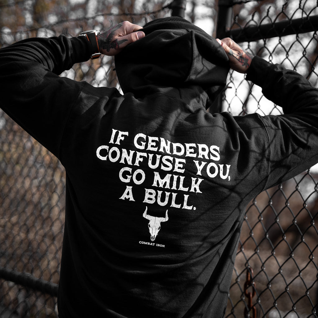 If Genders Confuse You, Go Milk a Bull Men's Hoodie T-Shirts, Sweatshirt | CoreVibeTees.com (Image 5)