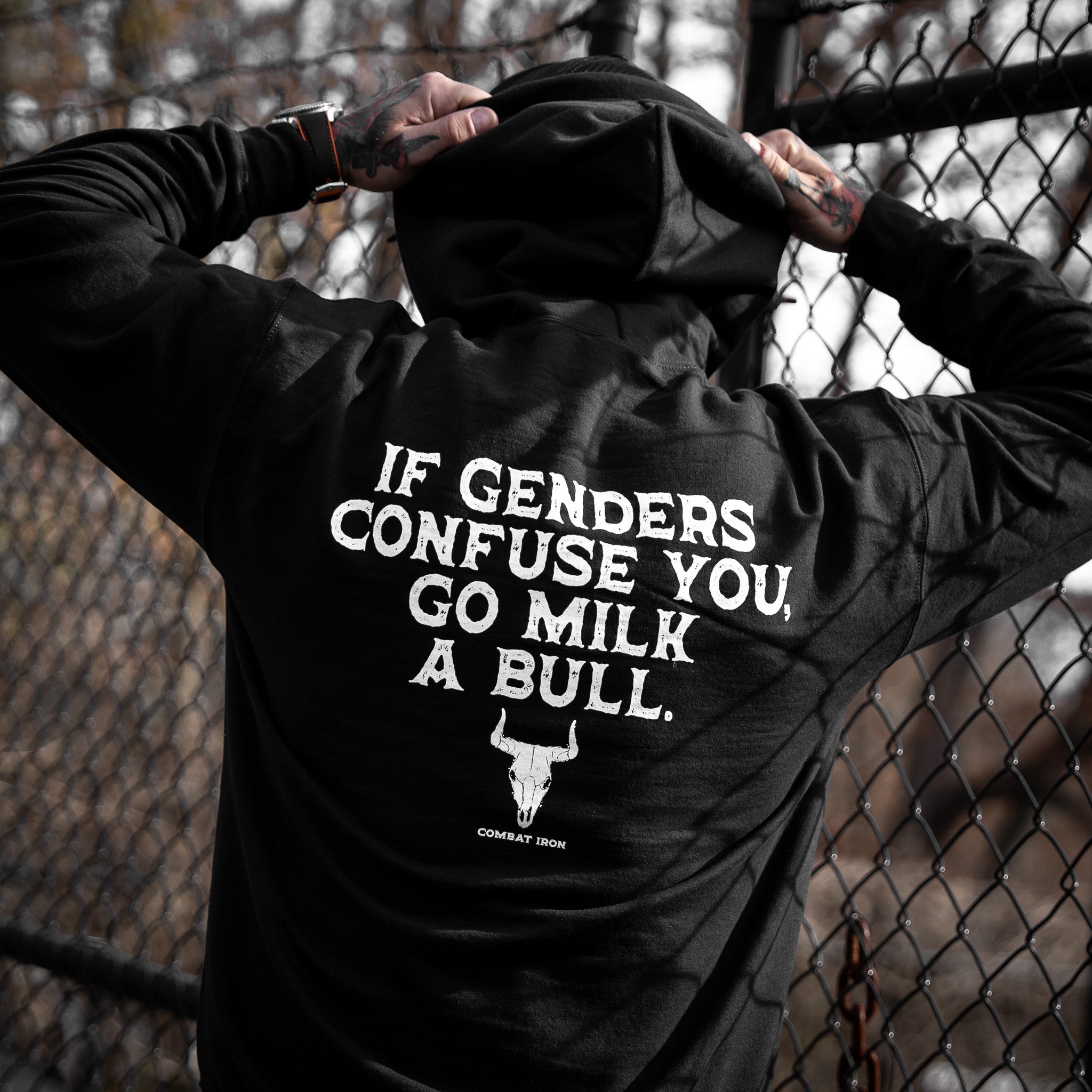 If Genders Confuse You, Go Milk a Bull Men's Hoodie T-Shirts, Sweatshirt | CoreVibeTees.com (Image 5)
