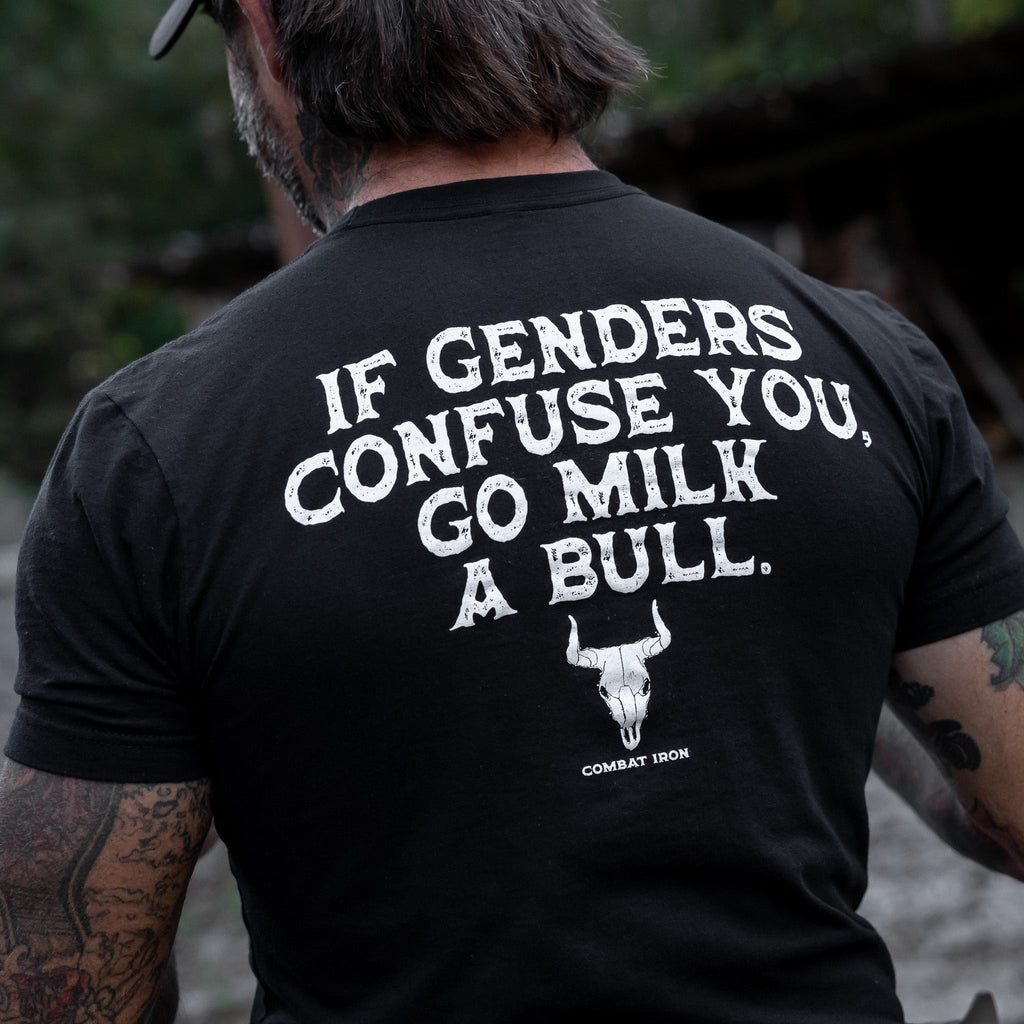 If Genders Confuse You, Go Milk a Bull Men's T-Shirt Hoodie, Sweatshirt | CoreVibeTees.com (Image 4)