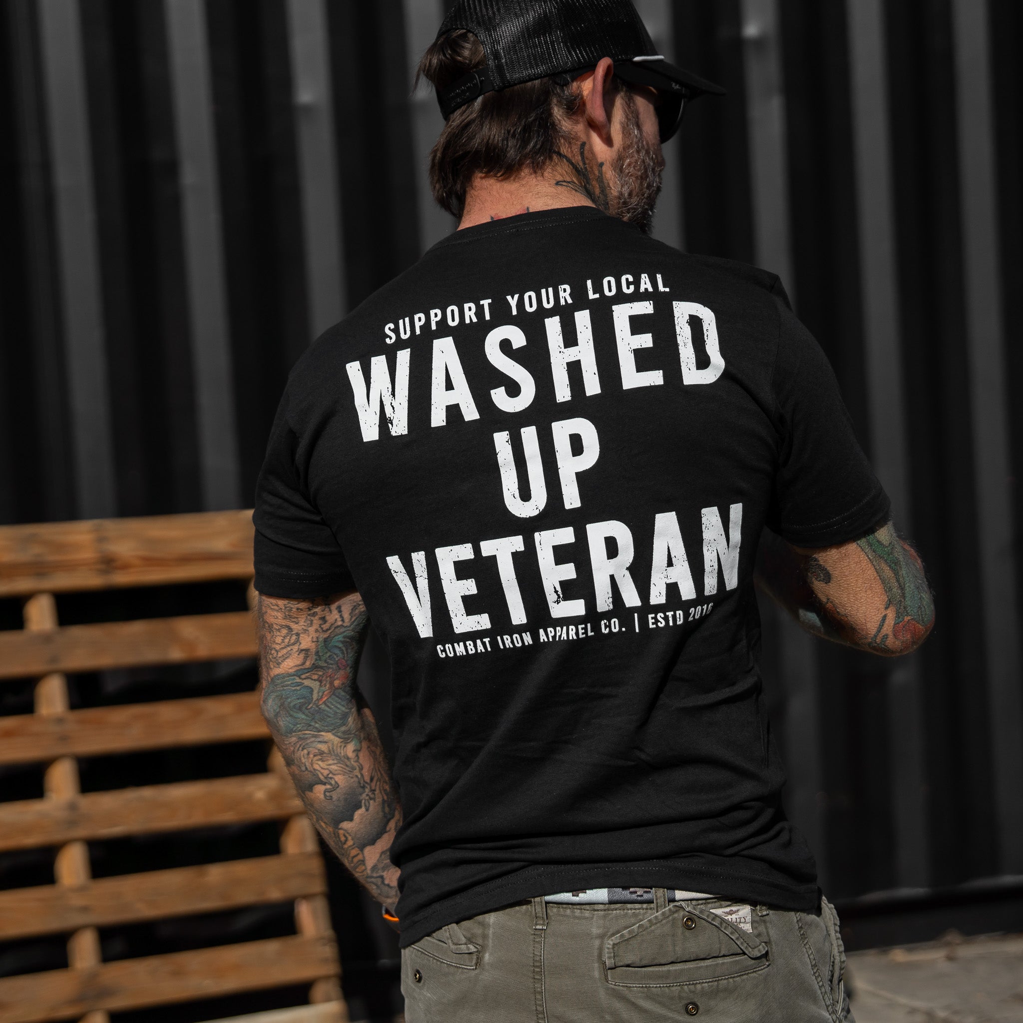 Washed Up Veteran Men's T-Shirt Hoodie, Sweatshirt | CoreVibeTees.com (Image 2)