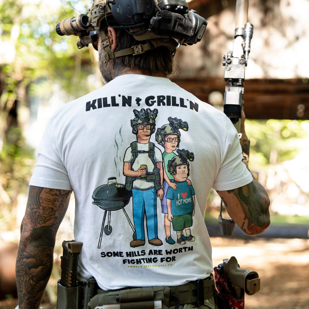 Kill'n & Grill'n | Some Hills Are Worth Fighting For Men's T-Shirt Hoodie, Sweatshirt | CoreVibeTees.com (Image 3)