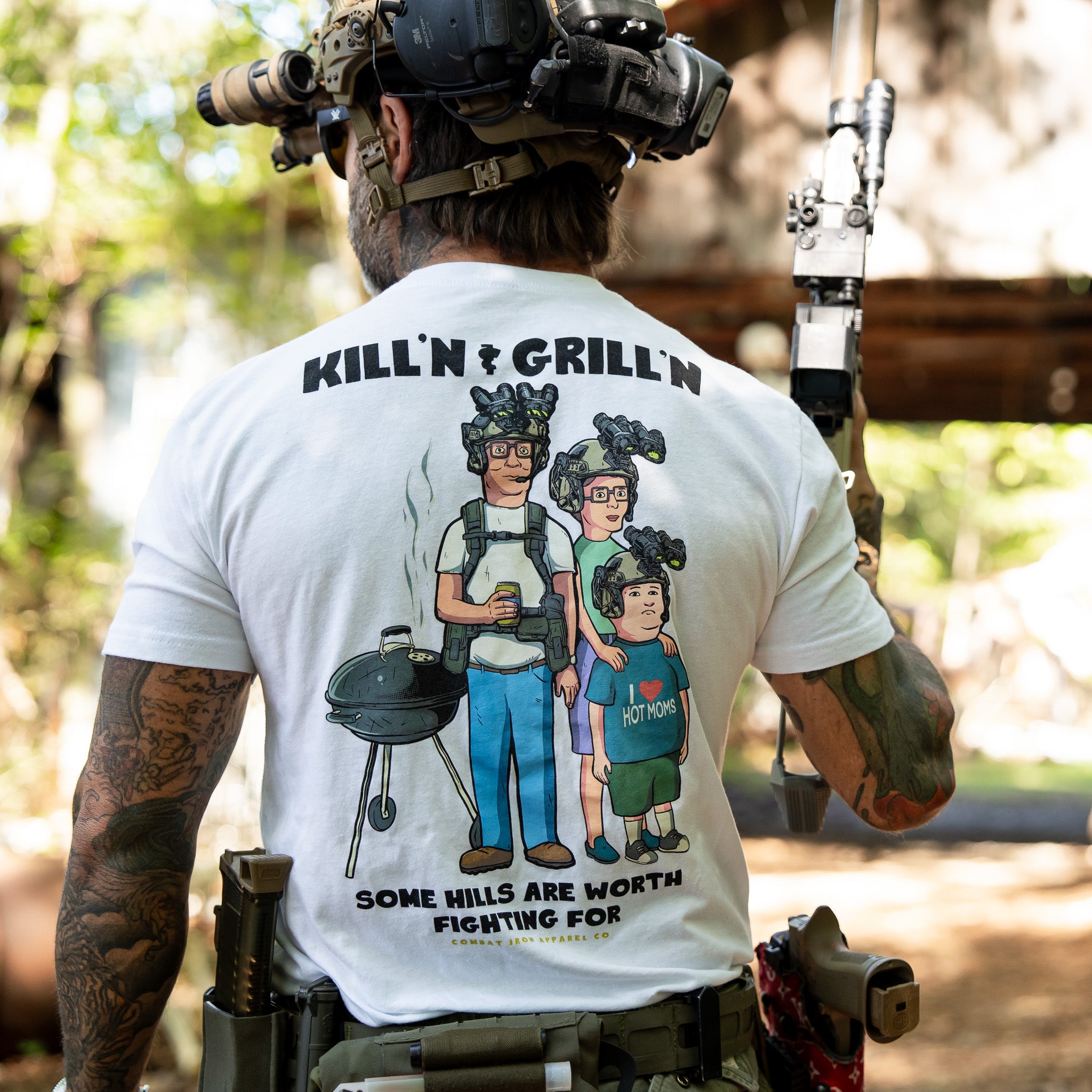 Kill'n & Grill'n | Some Hills Are Worth Fighting For Men's T-Shirt Hoodie, Sweatshirt | CoreVibeTees.com (Image 3)