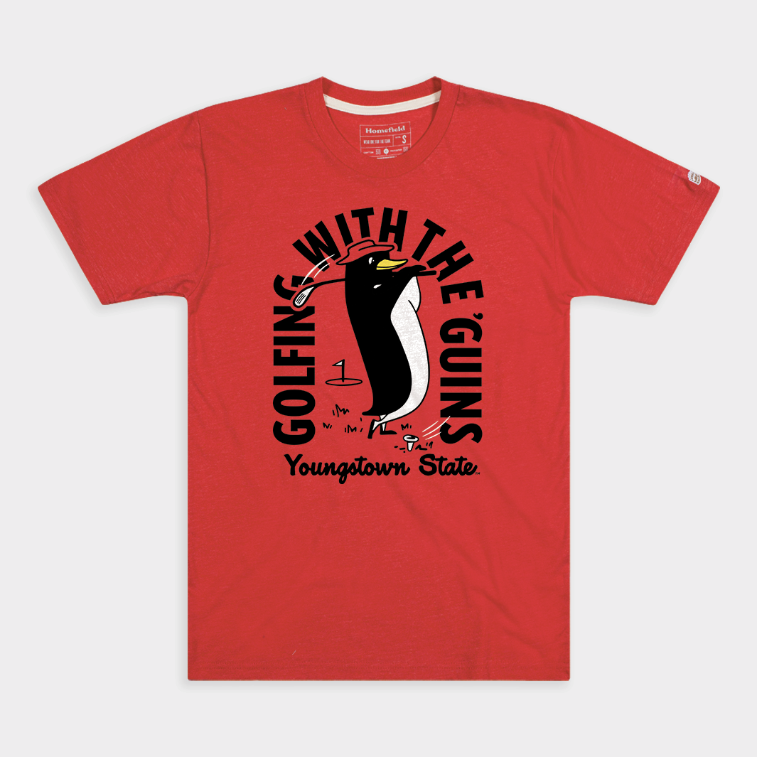 Retro Golfing Penguin Youngstown State Tee Hoodie, Sweatshirt | CoreVibeTees.com (Image 1)