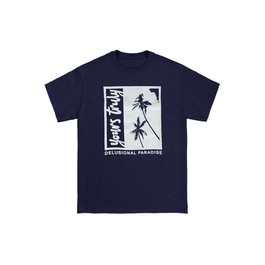 Yours Truly - Palm Tree Navy Tee Hoodie, Sweatshirt | CoreVibeTees.com