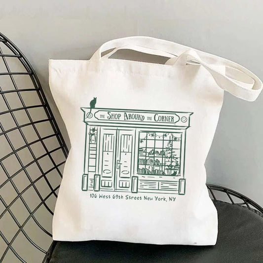 You've Got Mail Shop Around Vintage Tote Bag, New York City Love Story Bag, Bookstore Romance, Bag for Book lover