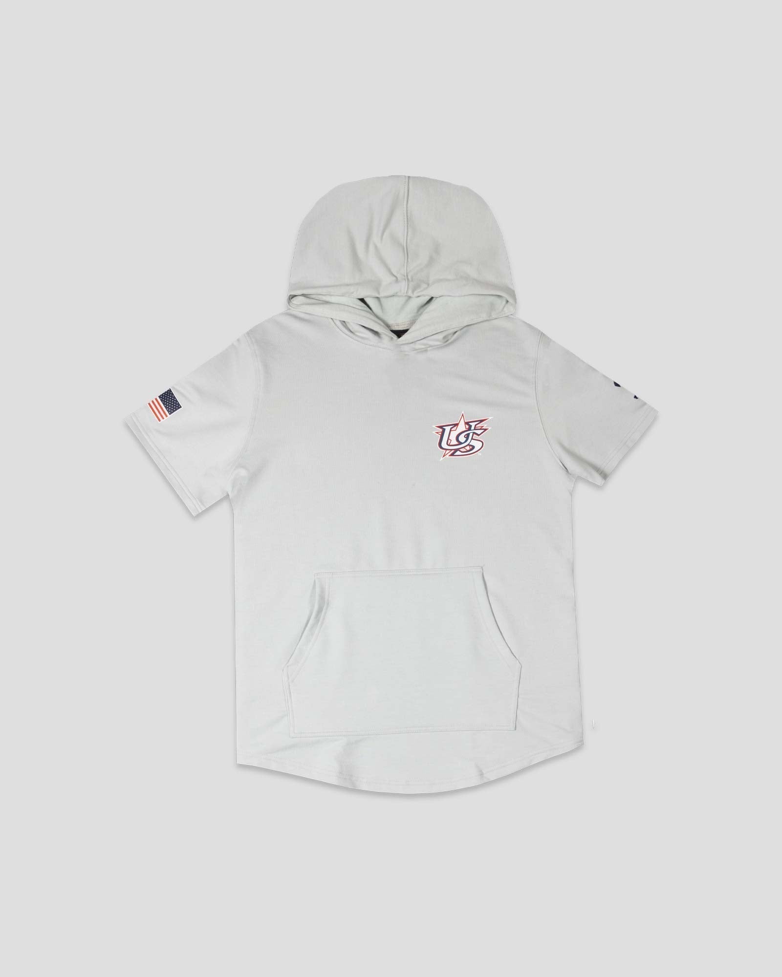 Short Sleeve Youth Hoodie (Grey) - Baseballism x USA Baseball T-Shirts, Sweatshirt | CoreVibeTees.com (Image 1)