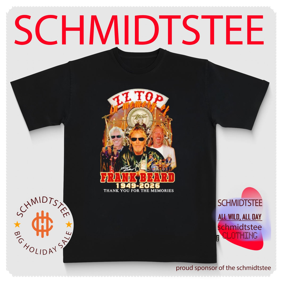 ZZ Top In Memory Of Frank Beard 1949-2026 Thank You For The Memories shirt