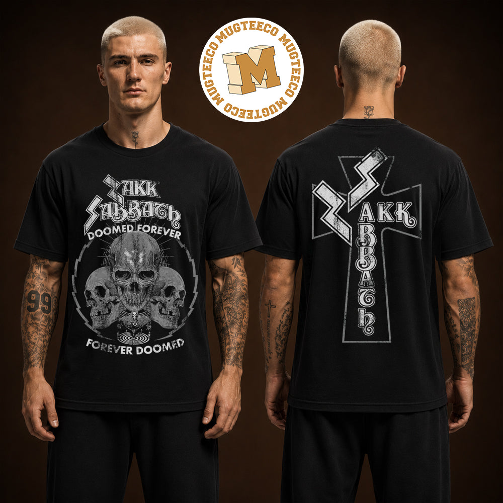 Zakk Sabbath Reaper Tour 2026 Tour Doomed Forever Short Two Sided Unisex T Shirt