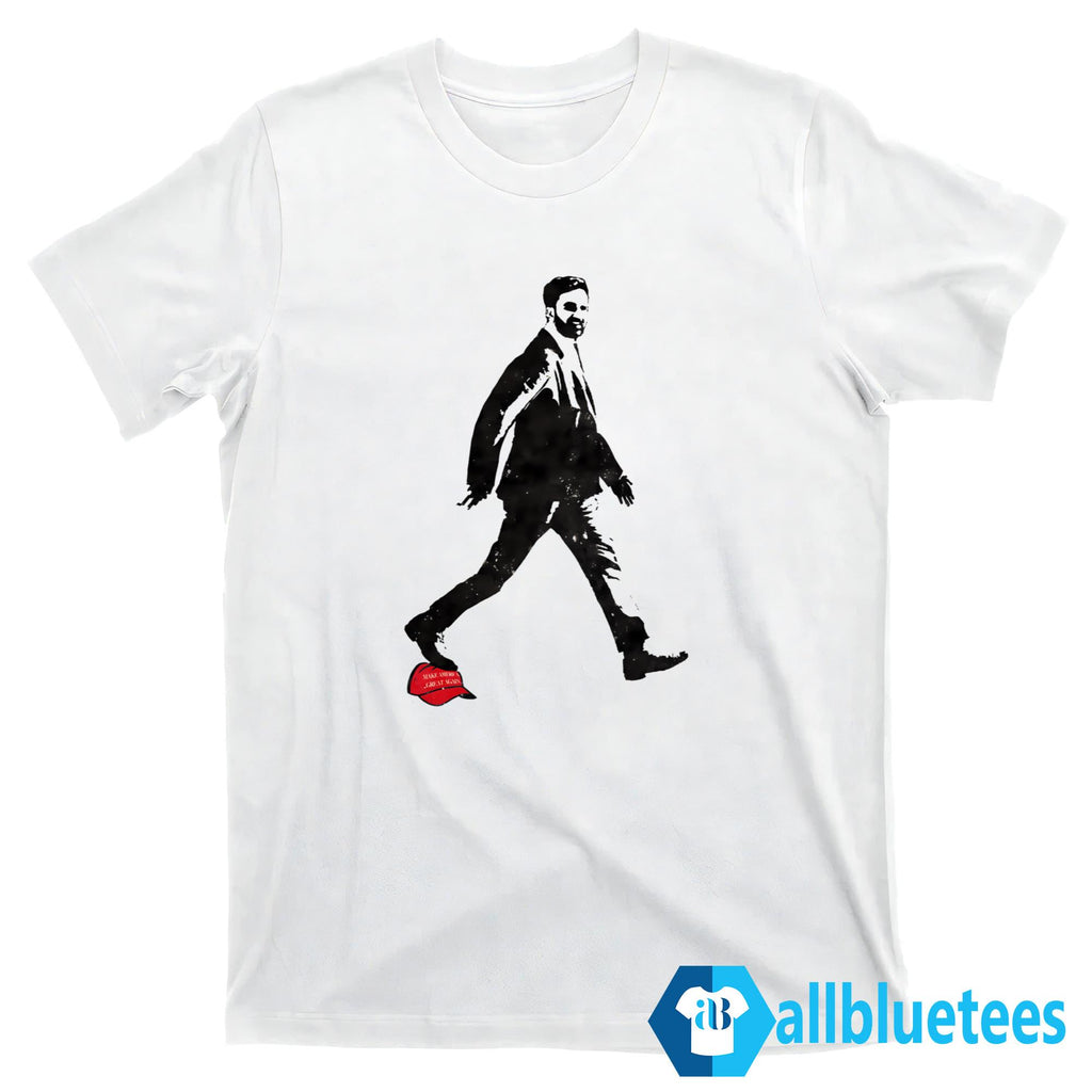 Zohran Mamdani Stepping On Red Hat Shirt