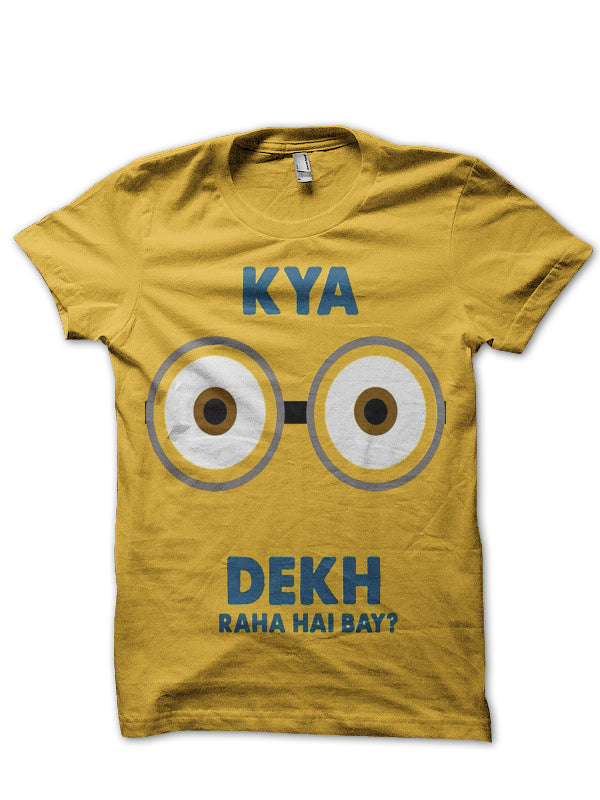 Kya Dekh Raha Yellow Tee Hoodie, Sweatshirt | CoreVibeTees.com