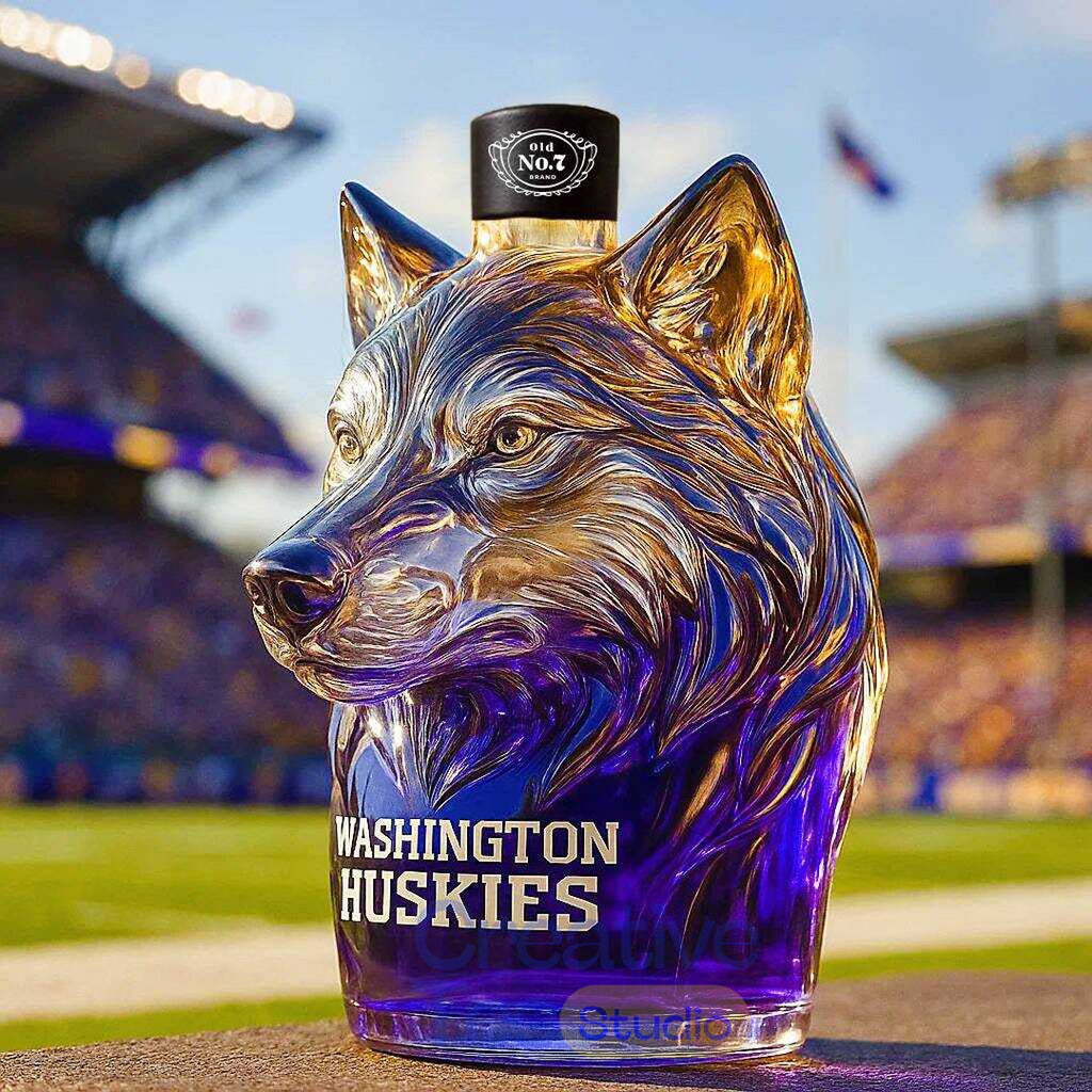 Washington Huskies Whiskey Bottle