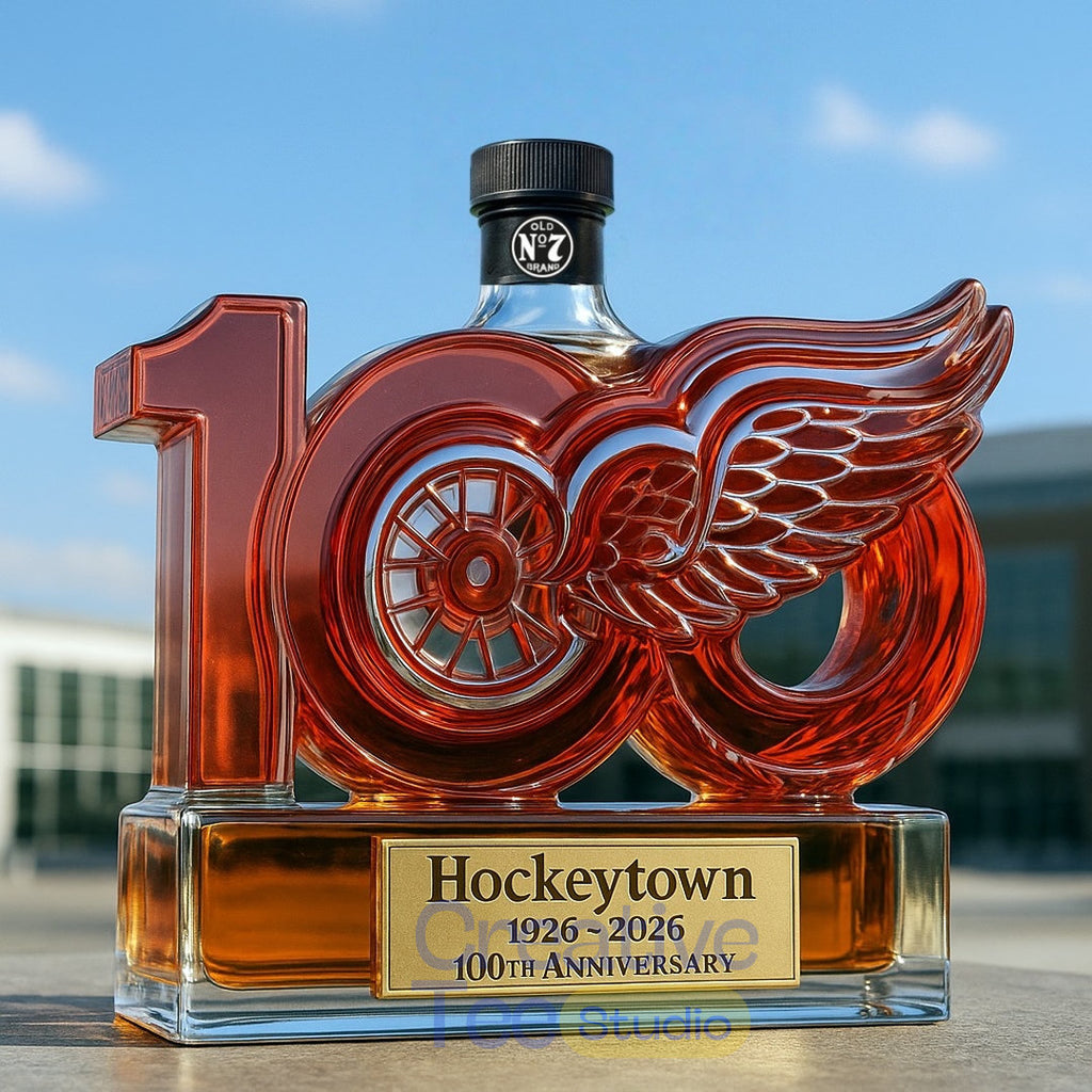 Detroit Red Wings ‘Hockeytown’ 100th Anniversary Whiskey Bottle