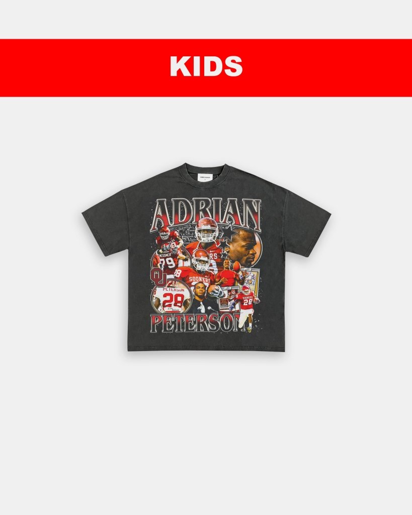 ADRIAN PETERSON - OKLAHOMA - KIDS TEE Hoodie, Sweatshirt | CoreVibeTees.com (Image 1)