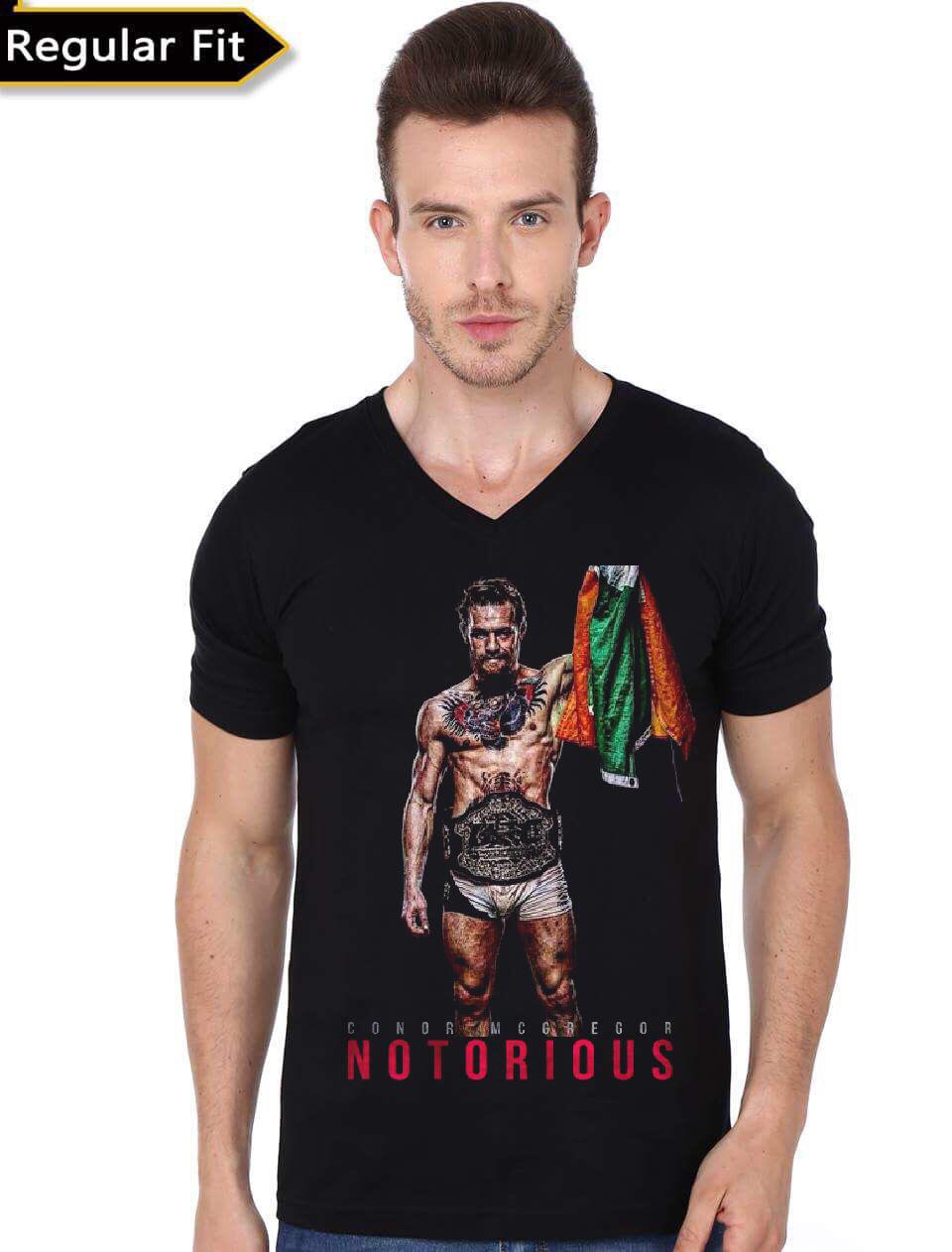 Conor McGregor V-Neck Black T-Shirt Hoodie, Sweatshirt | CoreVibeTees.com