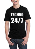 Techno 24/7 Half Sleeve Black T-Shirt Hoodie, Sweatshirt | CoreVibeTees.com