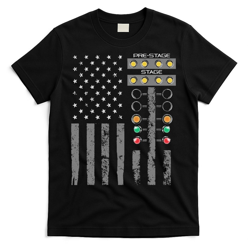 American Flag Drag Racing Strip Tree Light For Dragster T-Shirt Hoodie, Sweatshirt | CoreVibeTees.com