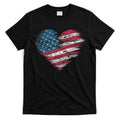 American Flag Heart Women Patriotic 4th Of July Usa Gift T-Shirt Hoodie, Sweatshirt | CoreVibeTees.com