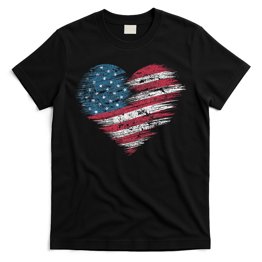 American Flag Heart Women Patriotic 4th Of July Usa Gift T-Shirt Hoodie, Sweatshirt | CoreVibeTees.com