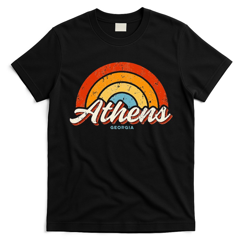Athens Georgia GA Vintage Rainbow Retro 70s T-Shirt Hoodie, Sweatshirt | CoreVibeTees.com