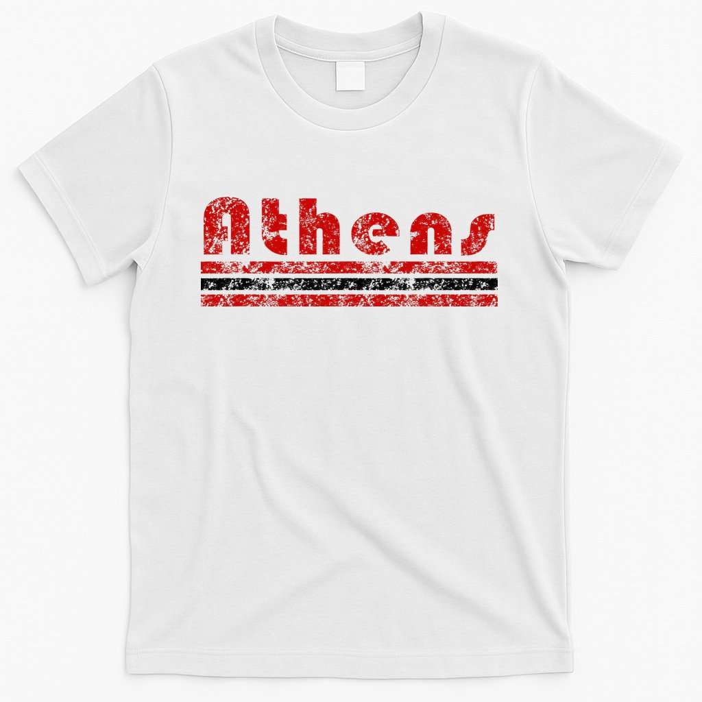 Athens Georgia Retro Three Stripe Weathered T-Shirt Hoodie, Sweatshirt | CoreVibeTees.com