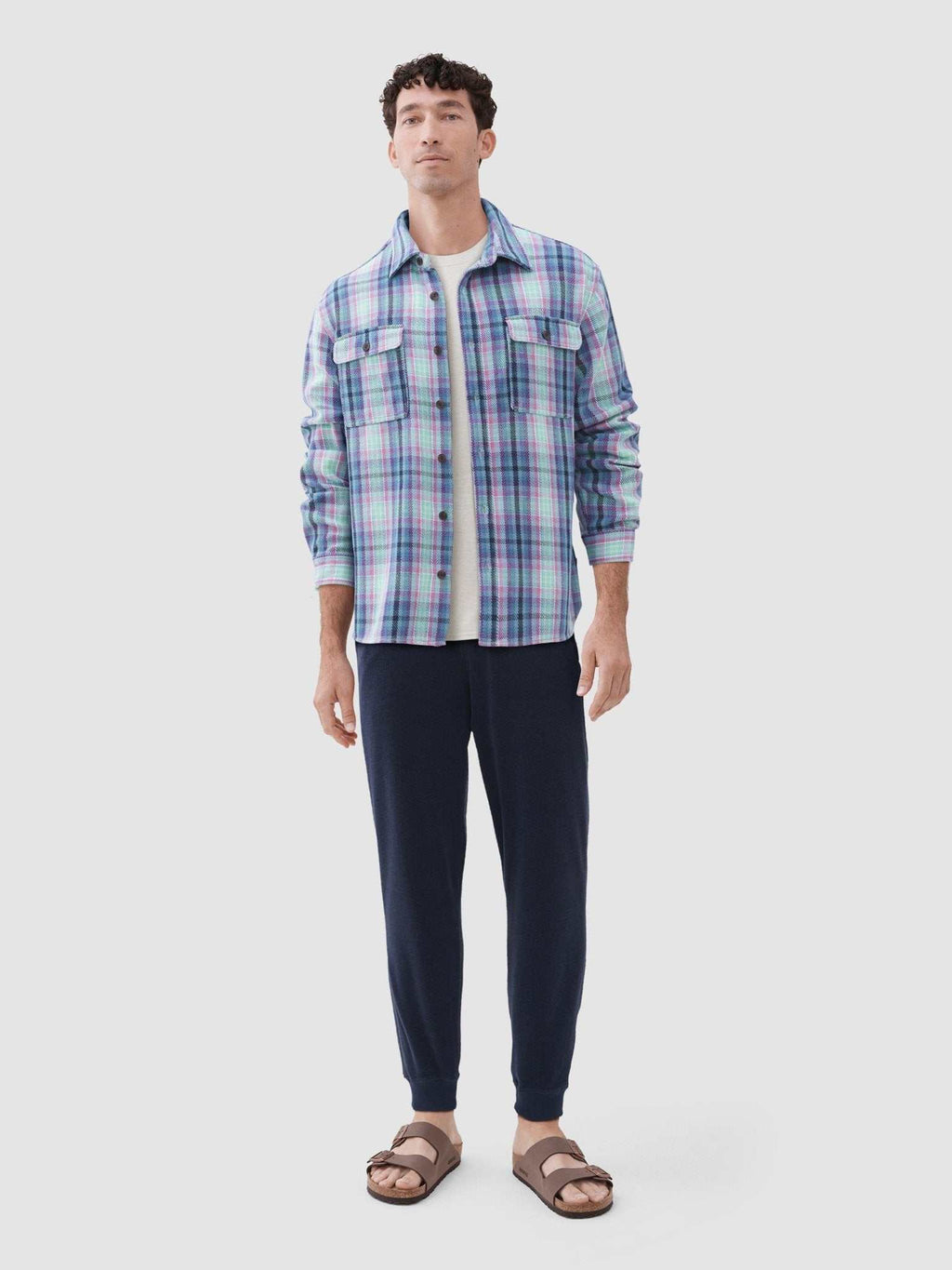 Alex Plaid Utility Overshirt- Aqua Multi T-Shirts, Hoodie, Sweatshirt | CoreVibeTees.com (Image 4)
