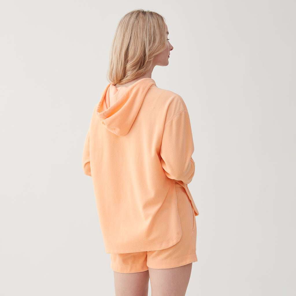 Ali Soft Terry Hoodie  - Apricot Ice T-Shirts, Sweatshirt | CoreVibeTees.com (Image 3)