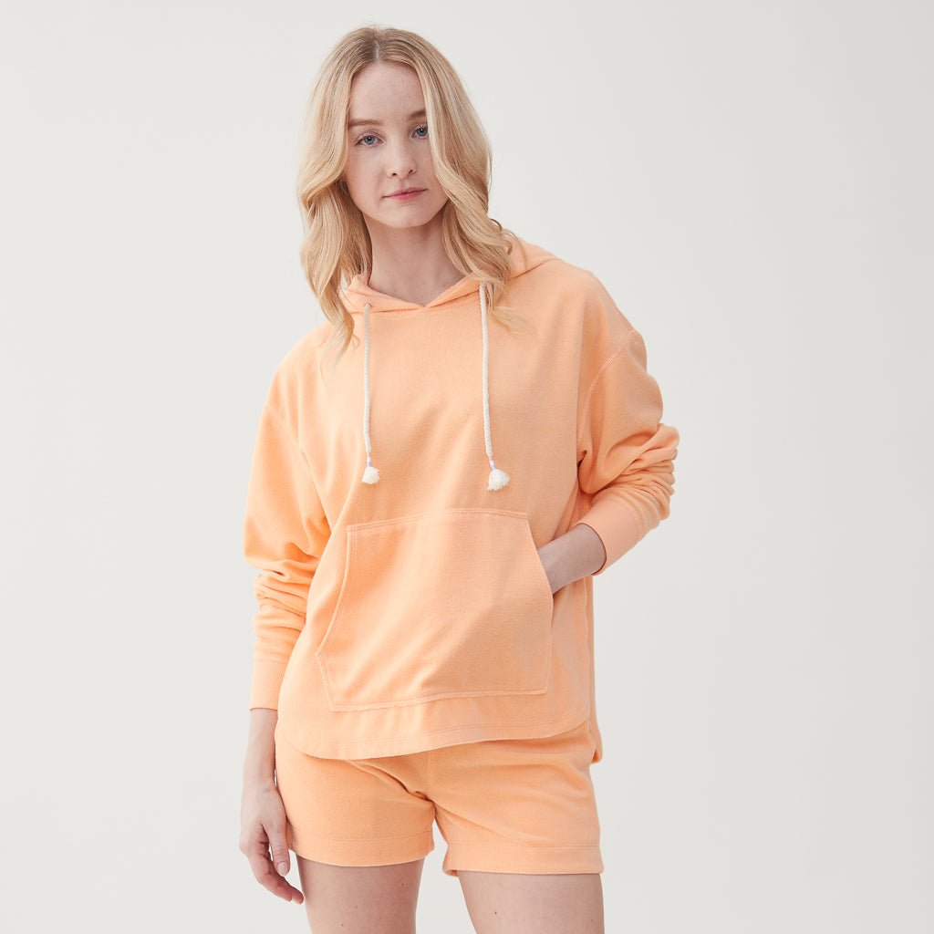 Ali Soft Terry Hoodie  - Apricot Ice T-Shirts, Sweatshirt | CoreVibeTees.com (Image 1)