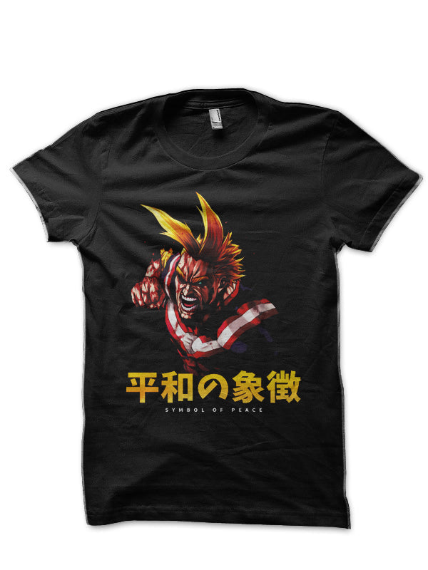 All Might â€“ Symbol of peace BNHA Black T-Shirt Hoodie, Sweatshirt | CoreVibeTees.com