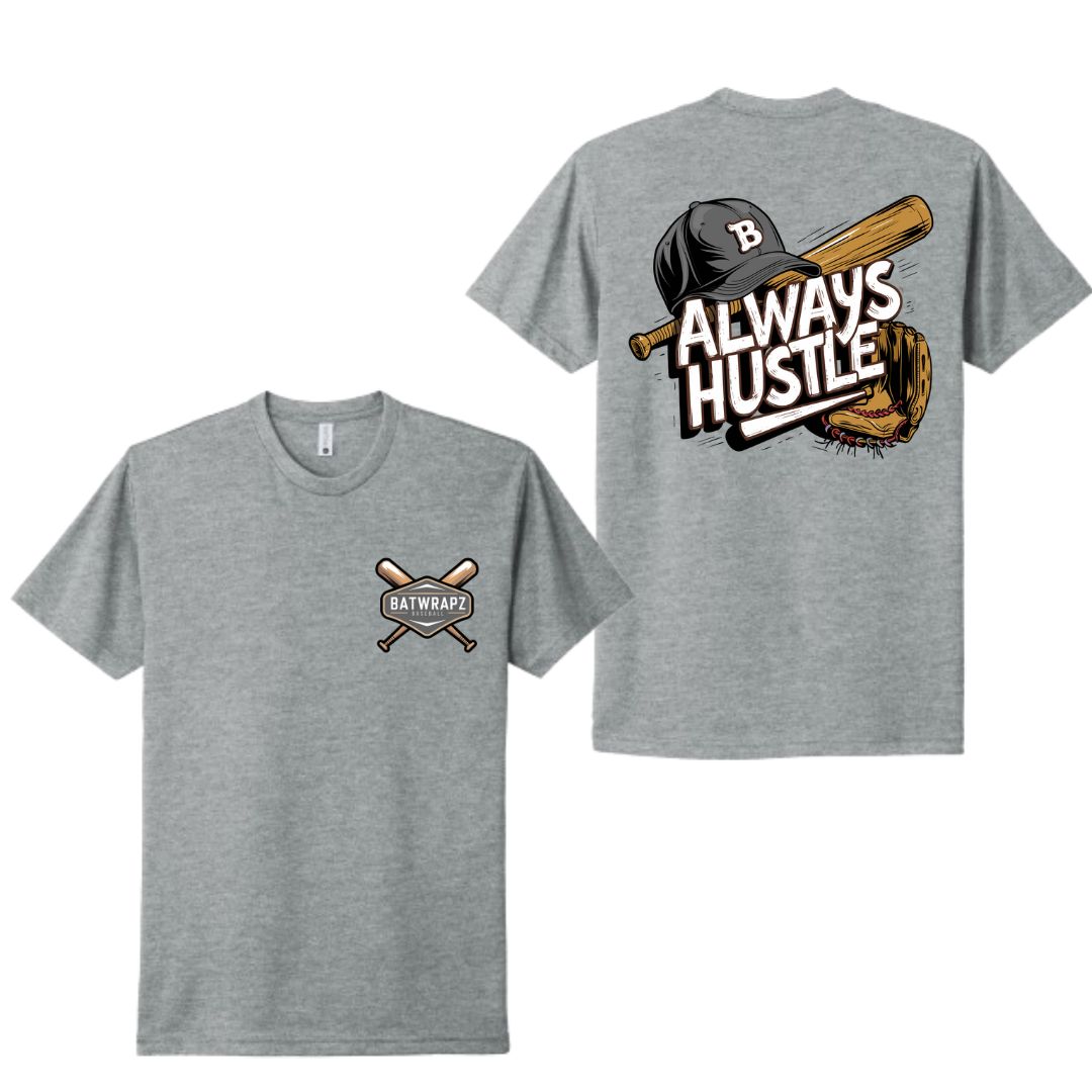 BatWrapz "Always Hustle" Youth Tee - Heather Gray Hoodie, Sweatshirt | CoreVibeTees.com (Image 1)