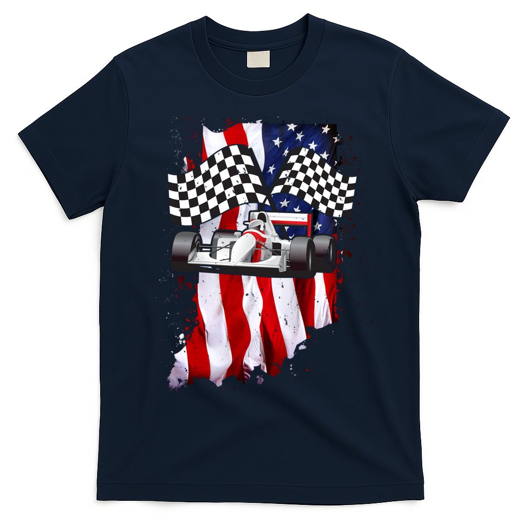 American Racing Car Flag T-Shirt Hoodie, Sweatshirt | CoreVibeTees.com