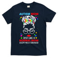 Autism Mom Much Stronger Awareness Messy Bun Puzzle T-Shirt Hoodie, Sweatshirt | CoreVibeTees.com