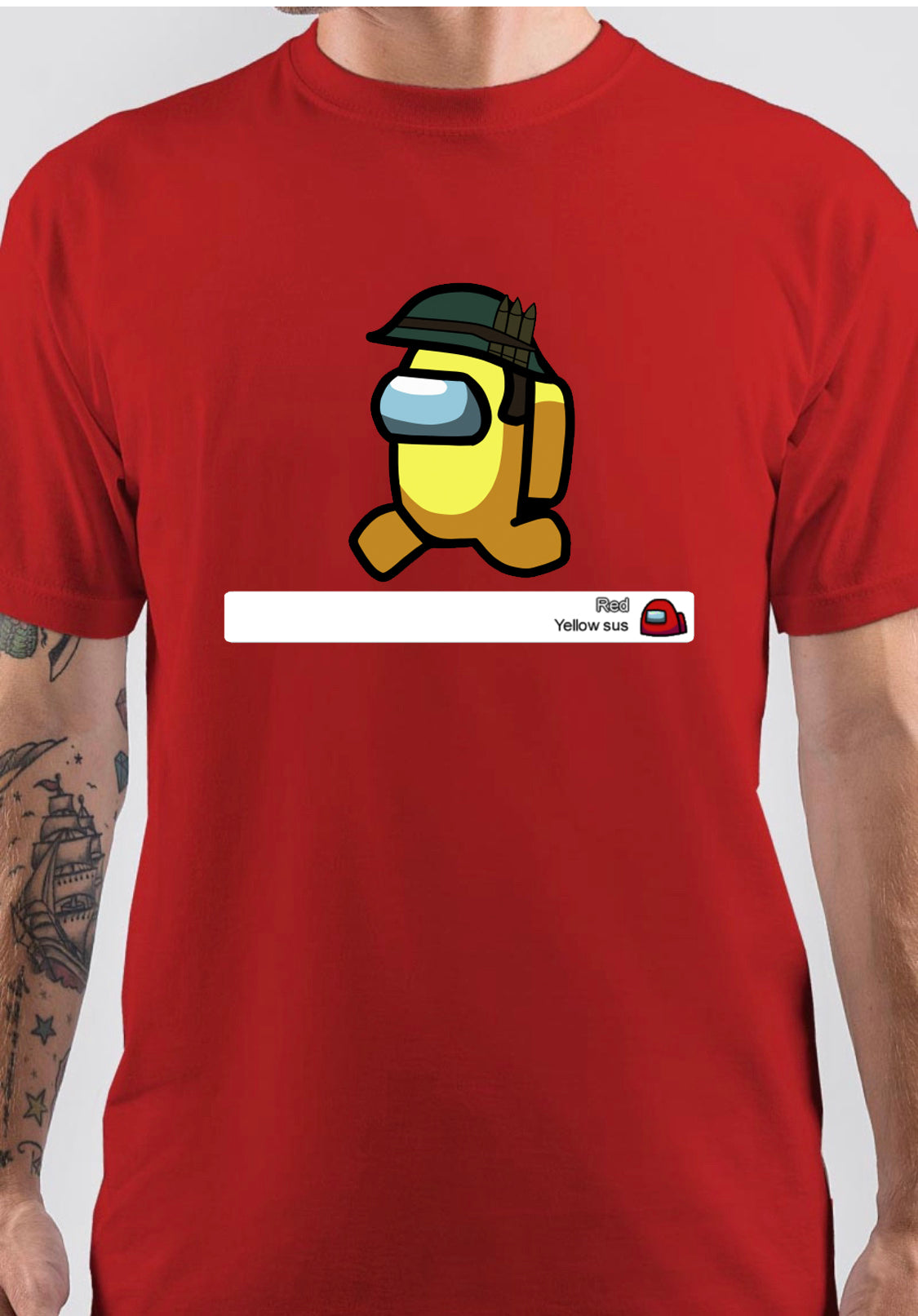 Yellow Sus Half Sleeve Red  T-Shirt Hoodie, Sweatshirt | CoreVibeTees.com