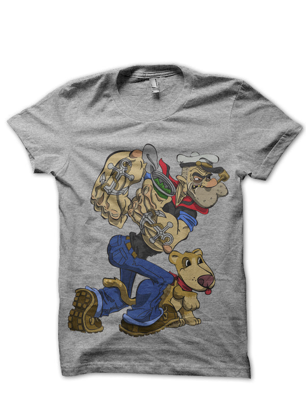 Angry Popeye Grey Tee (All Colours Available) Hoodie, Sweatshirt | CoreVibeTees.com