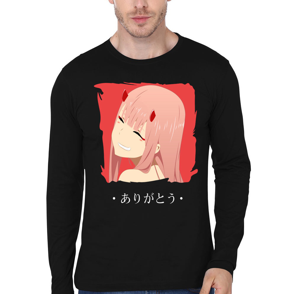 Zero Two from Darling in The Franxx Arigatou Black T-Shirt Hoodie, Sweatshirt | CoreVibeTees.com