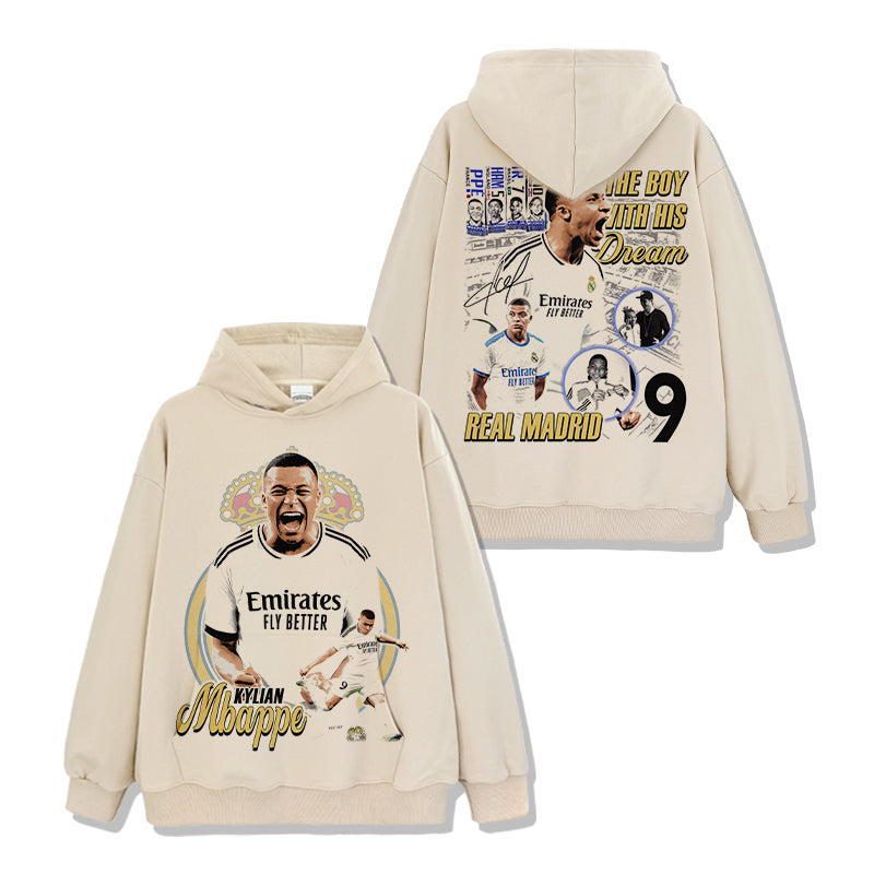Kylian  MbappÃ© Real Madrid "Signature" Hoodie T-Shirts, Sweatshirt | CoreVibeTees.com (Image 1)