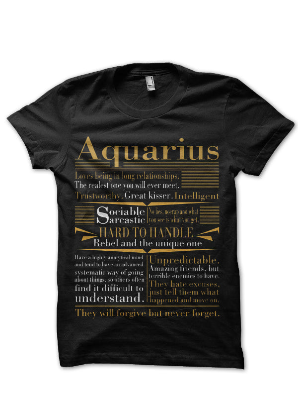 Aquarius Black T-Shirt Hoodie, Sweatshirt | CoreVibeTees.com