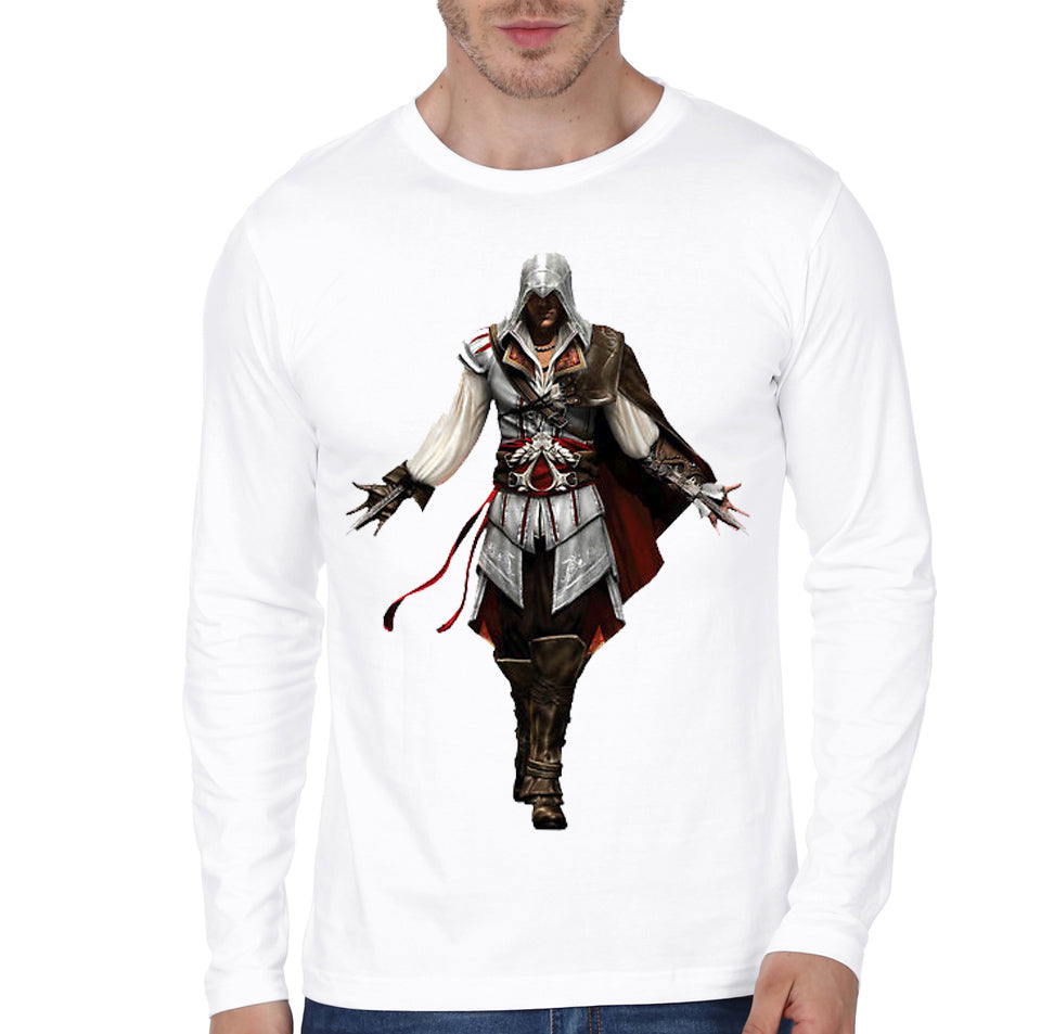 Assassins Creed White Full Sleeve Tee Style001 Hoodie, Sweatshirt | CoreVibeTees.com