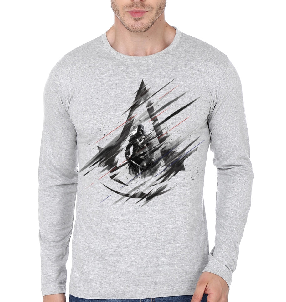 Assassinâ€™s Creed Grey Full Sleeve T-Shirt Hoodie, Sweatshirt | CoreVibeTees.com