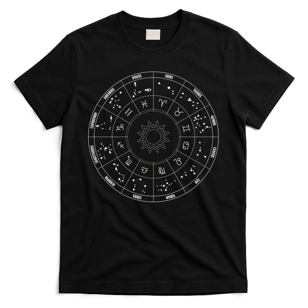 Astrology - Zodiac circle with astrology sings T-Shirt Hoodie, Sweatshirt | CoreVibeTees.com