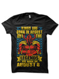 Kings Are Born In August But The Legends Are Born On August 8 Black T-Shirt Hoodie, Sweatshirt | CoreVibeTees.com