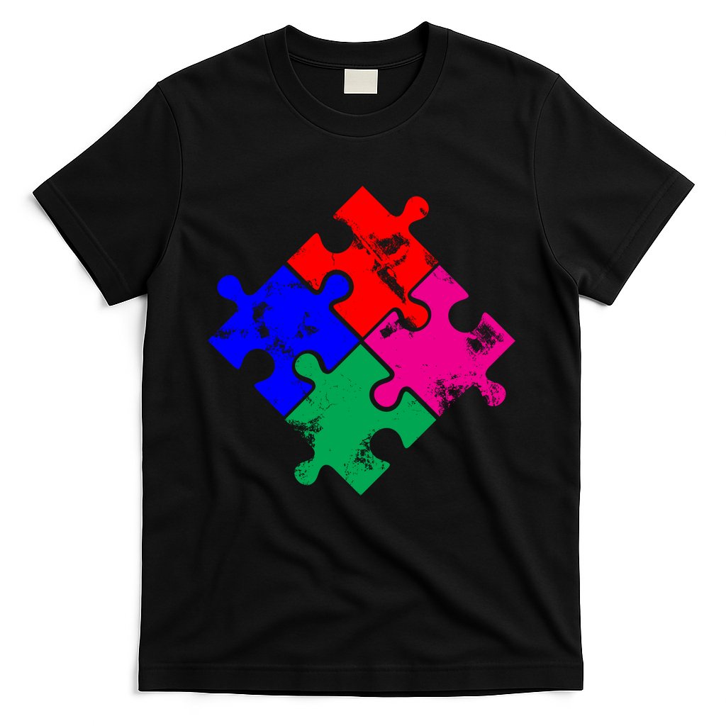 Autism Awareness Distressed Puzzle Pieces T-Shirt Hoodie, Sweatshirt | CoreVibeTees.com