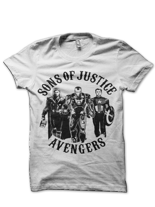 Avengers Justice White T-Shirt Hoodie, Sweatshirt | CoreVibeTees.com