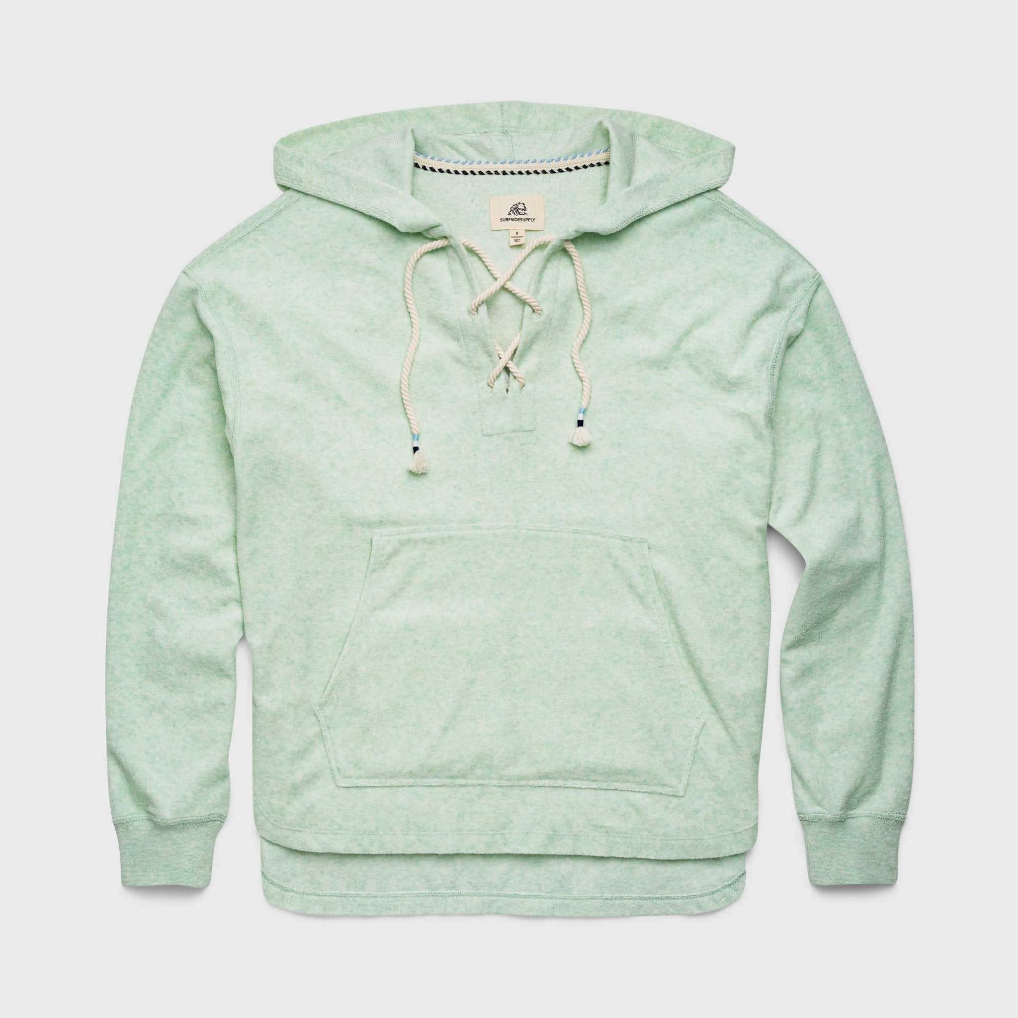 Avery Laceup Terry Hoodie - Green Bay Heather T-Shirts, Sweatshirt | CoreVibeTees.com (Image 1)