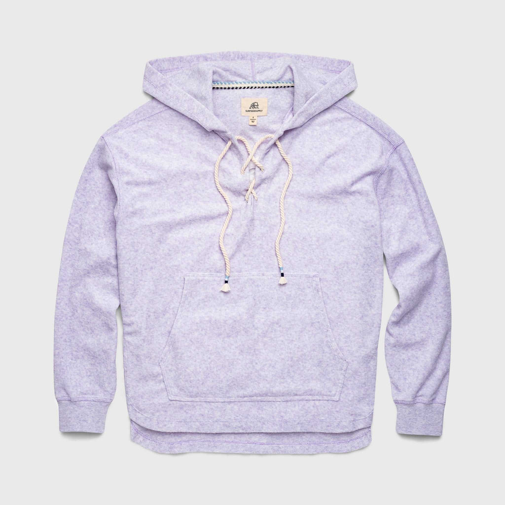 Avery Laceup Terry Hoodie - Lilac Heather T-Shirts, Sweatshirt | CoreVibeTees.com (Image 1)