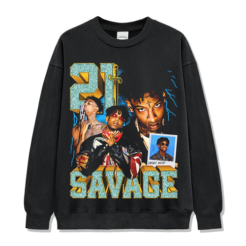 21 Savage Sweatshirt Style003 T-Shirts, Hoodie | CoreVibeTees.com (Image 1)