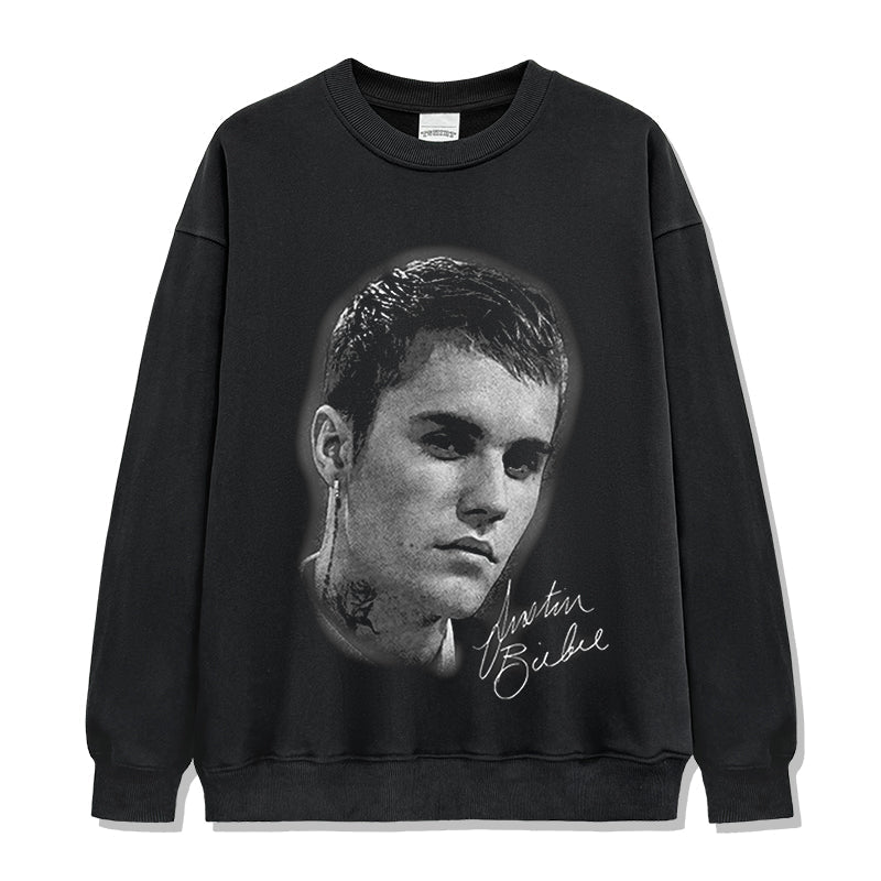 Justin Bieber Signature Sweatshirt T-Shirts, Hoodie | CoreVibeTees.com (Image 1)